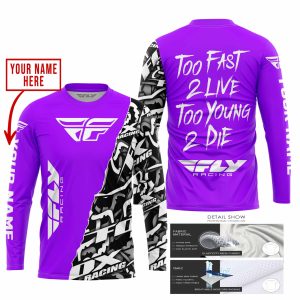 Custom name BraapGirls TOO FAST TO LIVE TOO YOUNG TO DIE – LIMITED EDITION – CUSTOM NAME – FLY RACING – PURPLE Brands for motocross girls and dirt bike rider...