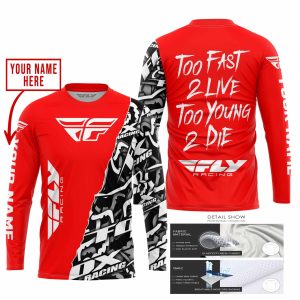 Custom name BraapGirls TOO FAST TO LIVE TOO YOUNG TO DIE – LIMITED EDITION – CUSTOM NAME – FLY RACING – RED Brands for motocross girls and dirt bike riders -...