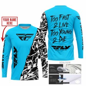 Custom name BraapGirls TOO FAST TO LIVE TOO YOUNG TO DIE – LIMITED EDITION – CUSTOM NAME – FLY RACING – SKY BLUE Brands for motocross girls and dirt bike rid...