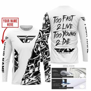 Custom name BraapGirls TOO FAST TO LIVE TOO YOUNG TO DIE – LIMITED EDITION – CUSTOM NAME – FLY RACING – WHITE Brands for motocross girls and dirt bike riders...