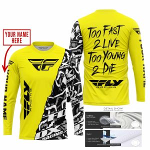 Custom name BraapGirls TOO FAST TO LIVE TOO YOUNG TO DIE – LIMITED EDITION – CUSTOM NAME – FLY RACING – YELLOW Brands for motocross girls and dirt bike rider...