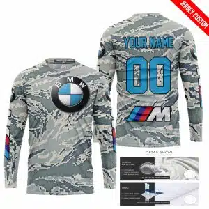 Custom name BraapGirls LIMITED EDITION PRODUCTS – US AIR PORCE – BMW RACING V1 – CUSTOM NAME BMW for motocross girls and dirt bike riders - BMW view 1