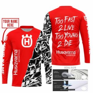 Custom name BraapGirls TOO FAST TO LIVE TOO YOUNG TO DIE – LIMITED EDITION – CUSTOM NAME – HUSQVARNA – RED Brands for motocross girls and dirt bike riders - ...