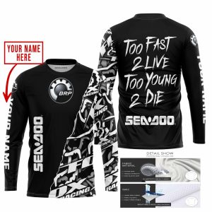 Custom name BraapGirls TOO FAST TO LIVE TOO YOUNG TO DIE – LIMITED EDITION – CUSTOM NAME – SEA DOO – BLACK Brands for motocross girls and dirt bike riders - ...