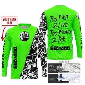 Custom name BraapGirls TOO FAST TO LIVE TOO YOUNG TO DIE – LIMITED EDITION – CUSTOM NAME – SEA DOO – GREEN Brands for motocross girls and dirt bike riders - ...