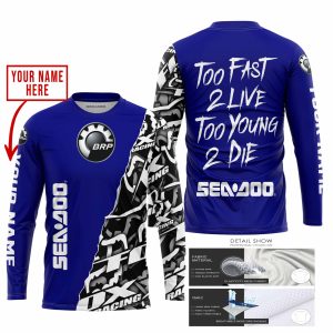 Custom name BraapGirls TOO FAST TO LIVE TOO YOUNG TO DIE – LIMITED EDITION – CUSTOM NAME – SEA DOO – NAVY Brands for motocross girls and dirt bike riders - B...