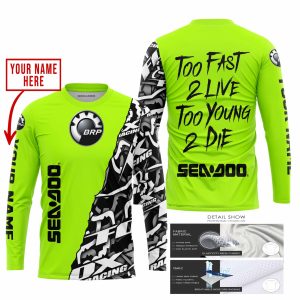 Custom name BraapGirls TOO FAST TO LIVE TOO YOUNG TO DIE – LIMITED EDITION – CUSTOM NAME – SEA DOO – NEON Brands for motocross girls and dirt bike riders - B...