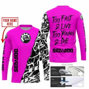 Custom name BraapGirls TOO FAST TO LIVE TOO YOUNG TO DIE – LIMITED EDITION – CUSTOM NAME – SEA DOO – PINK Brands for motocross girls and dirt bike riders - B...