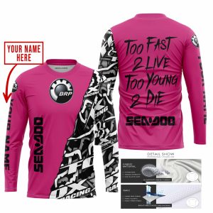Custom name BraapGirls TOO FAST TO LIVE TOO YOUNG TO DIE – LIMITED EDITION – CUSTOM NAME – SEA DOO – PINK 1 Brands for motocross girls and dirt bike riders -...
