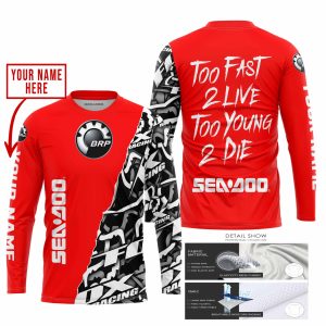 Custom name BraapGirls TOO FAST TO LIVE TOO YOUNG TO DIE – LIMITED EDITION – CUSTOM NAME – SEA DOO – RED Brands for motocross girls and dirt bike riders - Br...