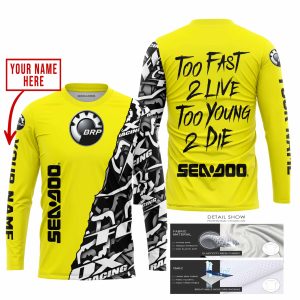 Custom name BraapGirls TOO FAST TO LIVE TOO YOUNG TO DIE – LIMITED EDITION – CUSTOM NAME – SEA DOO – YELLOW Brands for motocross girls and dirt bike riders -...
