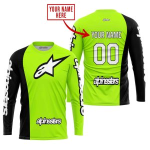Custom name BraapGirls PREMIUM MX – CUSTOM NAME – ALPINESTARS – NEON Alpinestars for motocross girls and dirt bike riders - Alpinestars view 1