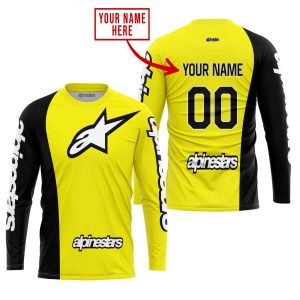 Custom name BraapGirls PREMIUM MX – CUSTOM NAME – ALPINESTARS – YELLOW Alpinestars for motocross girls and dirt bike riders - Alpinestars view 1