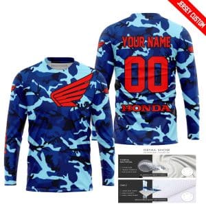 Custom name BraapGirls LIMITED EDITION PRODUCTS – US NAVY V1 – HONDA RACING V1 – CUSTOM NAME Brands for motocross girls and dirt bike riders - Brands view 1