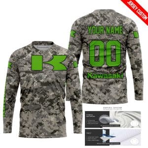 Custom name BraapGirls LIMITED EDITION PRODUCTS – US ARMY – KAWASAKI RACING V1 – CUSTOM NAME Brands for motocross girls and dirt bike riders - Brands view 1