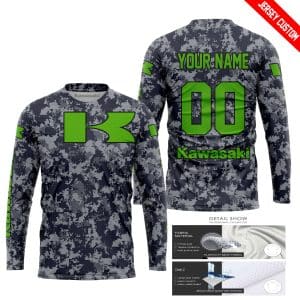 Custom name BraapGirls LIMITED EDITION PRODUCTS – US NAVY – KAWASAKI RACING V1 – CUSTOM NAME Brands for motocross girls and dirt bike riders - Brands view 1