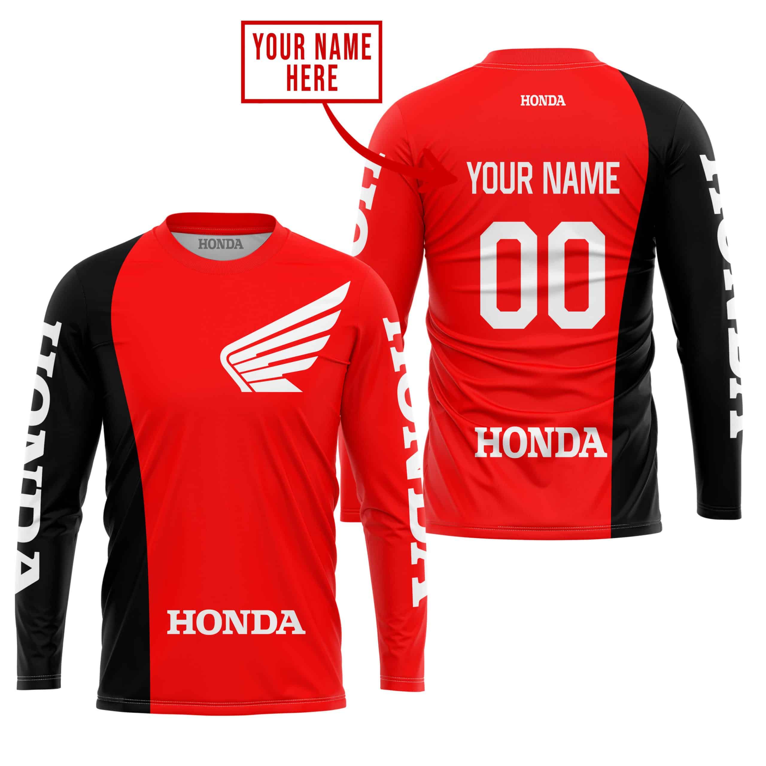 PREMIUM MX - CUSTOM NAME - HONDA - RED view 3
