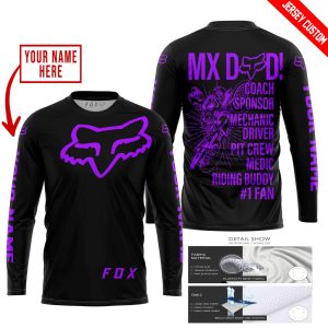 Custom name BraapGirls MX DAD – PERSONALISED GIFTS FOR CHILDREN & ADULTS – FOX RACING – PURPLE BLACK Brands for motocross girls and dirt bike riders - Brands...