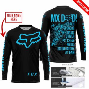 Custom name BraapGirls MX DAD – PERSONALISED GIFTS FOR CHILDREN & ADULTS – FOX RACING – SKY BLUE Brands for motocross girls and dirt bike riders - Brands view 1