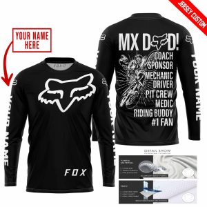 Custom name BraapGirls MX DAD – PERSONALISED GIFTS FOR CHILDREN & ADULTS – FOX RACING – WHITE Brands for motocross girls and dirt bike riders - Brands view 1