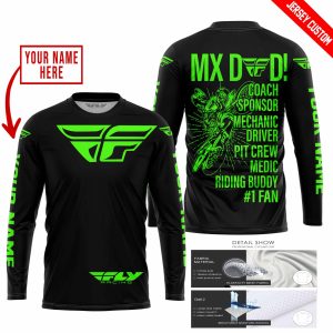 Custom name BraapGirls MX DAD – PERSONALISED GIFTS FOR CHILDREN & ADULTS – FLY RACING – GREEN Brands for motocross girls and dirt bike riders - Brands view 1