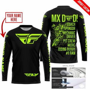 Custom name BraapGirls MX DAD – PERSONALISED GIFTS FOR CHILDREN & ADULTS – FLY RACING – NEON Brands for motocross girls and dirt bike riders - Brands view 1