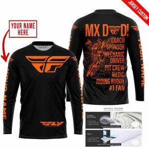 Custom name BraapGirls MX DAD – PERSONALISED GIFTS FOR CHILDREN & ADULTS – FLY RACING – ORANGE Brands for motocross girls and dirt bike riders - Brands view 1