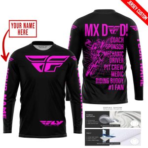 Custom name BraapGirls MX DAD – PERSONALISED GIFTS FOR CHILDREN & ADULTS – FLY RACING – PINK Brands for motocross girls and dirt bike riders - Brands view 1