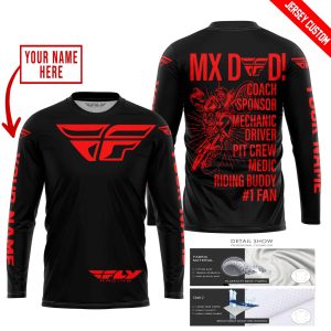Custom name BraapGirls MX DAD – PERSONALISED GIFTS FOR CHILDREN & ADULTS – FLY RACING – RED Brands for motocross girls and dirt bike riders - Brands view 1