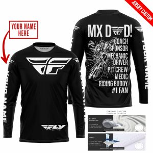 Custom name BraapGirls MX DAD – PERSONALISED GIFTS FOR CHILDREN & ADULTS – FLY RACING – WHITE Brands for motocross girls and dirt bike riders - Brands view 1