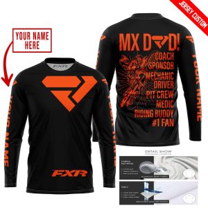 Custom name BraapGirls MX DAD – PERSONALISED GIFTS FOR CHILDREN & ADULTS – FXR – BLACK ORANGE Brands for motocross girls and dirt bike riders - Brands view 1