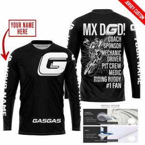 Custom name BraapGirls MX DAD – PERSONALISED GIFTS FOR CHILDREN & ADULTS – GAS GAS -BLACK WHITE Brands for motocross girls and dirt bike riders - Brands view 1