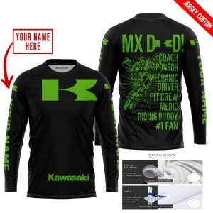 Custom name BraapGirls MX DAD – PERSONALISED GIFTS FOR CHILDREN & ADULTS – KAWASAKI – BLACK GREEN Brands for motocross girls and dirt bike riders - Brands vi...