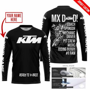 Custom name BraapGirls MX DAD – PERSONALISED GIFTS FOR CHILDREN & ADULTS – KTM – BLACK WHITE Brands for motocross girls and dirt bike riders - Brands view 1