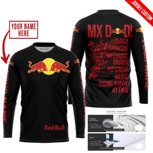 Custom name BraapGirls MX DAD – PERSONALISED GIFTS FOR CHILDREN & ADULTS – RED BULL – BLACK RED Brands for motocross girls and dirt bike riders - Brands view 1