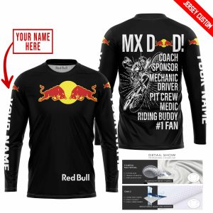 Custom name BraapGirls MX DAD – PERSONALISED GIFTS FOR CHILDREN & ADULTS – RED BULL – BLACK WHITE Brands for motocross girls and dirt bike riders - Brands vi...