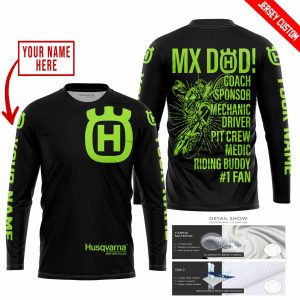 Custom name BraapGirls MX DAD – PERSONALISED GIFTS FOR CHILDREN & ADULTS – HUSQVARNA – BLACK GREEN 1 Brands for motocross girls and dirt bike riders - Brands...