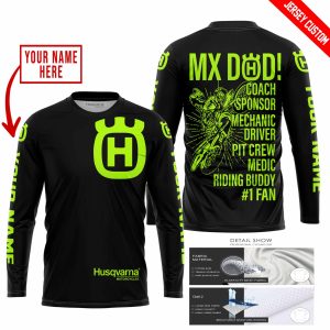 Custom name BraapGirls MX DAD – PERSONALISED GIFTS FOR CHILDREN & ADULTS – HUSQVARNA – NEON Brands for motocross girls and dirt bike riders - Brands view 1