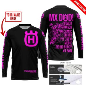 Custom name BraapGirls MX DAD – PERSONALISED GIFTS FOR CHILDREN & ADULTS – HUSQVARNA – BLACK PINK Brands for motocross girls and dirt bike riders - Brands vi...