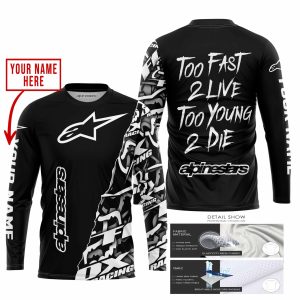 Custom name BraapGirls TOO FAST TO LIVE TOO YOUNG TO DIE – LIMITED EDITION – CUSTOM NAME – ALPINESTARS – BLACK Alpinestars for motocross girls and dirt bike ...