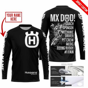 Custom name BraapGirls MX DAD – PERSONALISED GIFTS FOR CHILDREN & ADULTS – HUSQVARNA – BLACK WHITE Brands for motocross girls and dirt bike riders - Brands v...