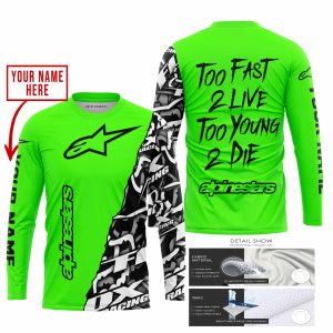 Custom name BraapGirls TOO FAST TO LIVE TOO YOUNG TO DIE – LIMITED EDITION – CUSTOM NAME – ALPINESTARS – GREEN Alpinestars for motocross girls and dirt bike ...