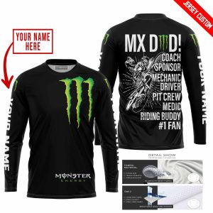 Custom name BraapGirls MX DAD – PERSONALISED GIFTS FOR CHILDREN & ADULTS – MONSTER – BLACK Brands for motocross girls and dirt bike riders - Brands view 1