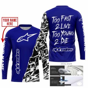 Custom name BraapGirls TOO FAST TO LIVE TOO YOUNG TO DIE – LIMITED EDITION – CUSTOM NAME – ALPINESTARS – GREY Alpinestars for motocross girls and dirt bike r...