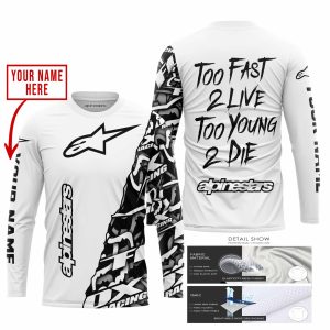 Custom name BraapGirls TOO FAST TO LIVE TOO YOUNG TO DIE – LIMITED EDITION – CUSTOM NAME – ALPINESTARS – WHITE Alpinestars for motocross girls and dirt bike ...