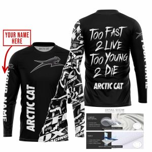 Custom name BraapGirls TOO FAST TO LIVE TOO YOUNG TO DIE – LIMITED EDITION – CUSTOM NAME – ARCTIC CAT – BLACK Arctic Cat for motocross girls and dirt bike ri...