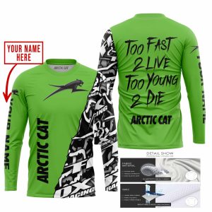 Custom name BraapGirls TOO FAST TO LIVE TOO YOUNG TO DIE – LIMITED EDITION – CUSTOM NAME – ARCTIC CAT – GREEN Arctic Cat for motocross girls and dirt bike ri...