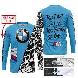 Custom name BraapGirls TOO FAST TO LIVE TOO YOUNG TO DIE – LIMITED EDITION – CUSTOM NAME – BMW – SKY BLUE BMW for motocross girls and dirt bike riders - BMW ...