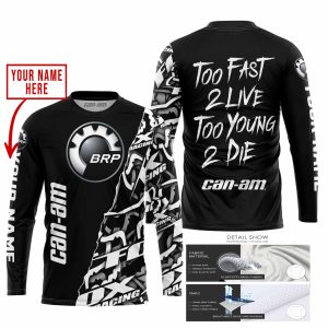 Custom name BraapGirls TOO FAST TO LIVE TOO YOUNG TO DIE – LIMITED EDITION – CUSTOM NAME – CAN AM – BLACK Brands for motocross girls and dirt bike riders - B...