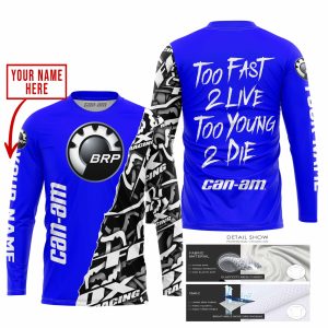 Custom name BraapGirls TOO FAST TO LIVE TOO YOUNG TO DIE – LIMITED EDITION – CUSTOM NAME – CAN AM – BLUE Brands for motocross girls and dirt bike riders - Br...